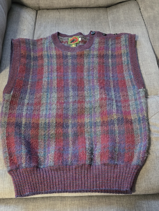 Boston Traders Sweaters - Boston Traders Plaid Crewneck Sweater Vest - Burgundy, Blue, Green